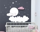 Moon, Clouds, and Stars Wall Decal